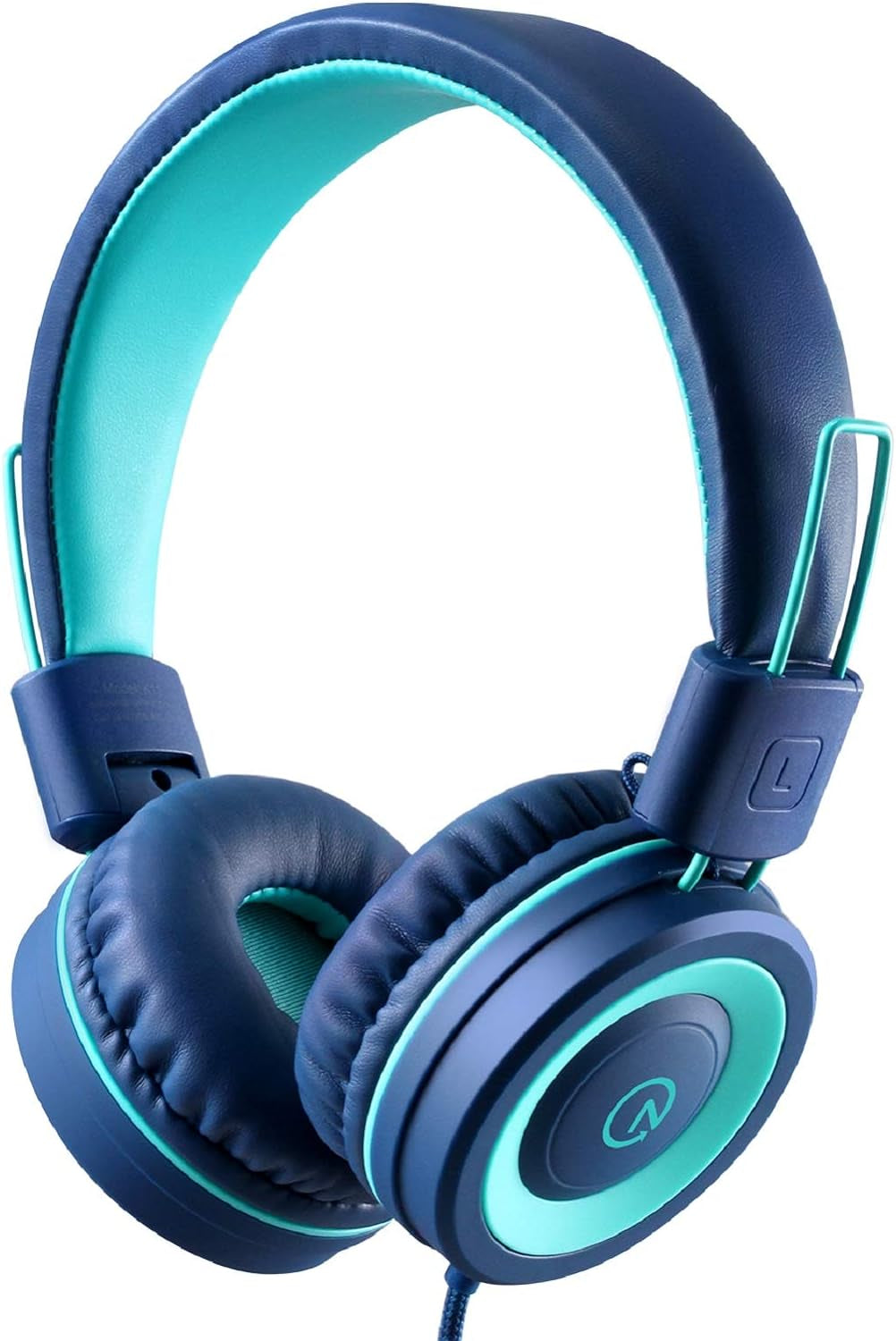 Kids Headphones - K11 Foldable Stereo Tangle-Free 3.5Mm Jack Wired Cord On-Ear Headset for Children/Teens/Boys/Girls/Smartphones/School/Kindle/Airplane Travel/Plane/Tablet (Navy/Teal)